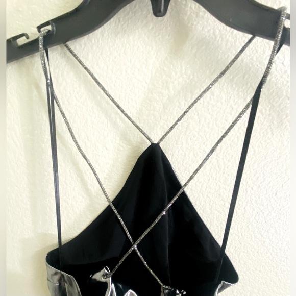 Zara Metallic silver, sparkly rhinestone strap maxi dress Size small - Picture 10 of 12